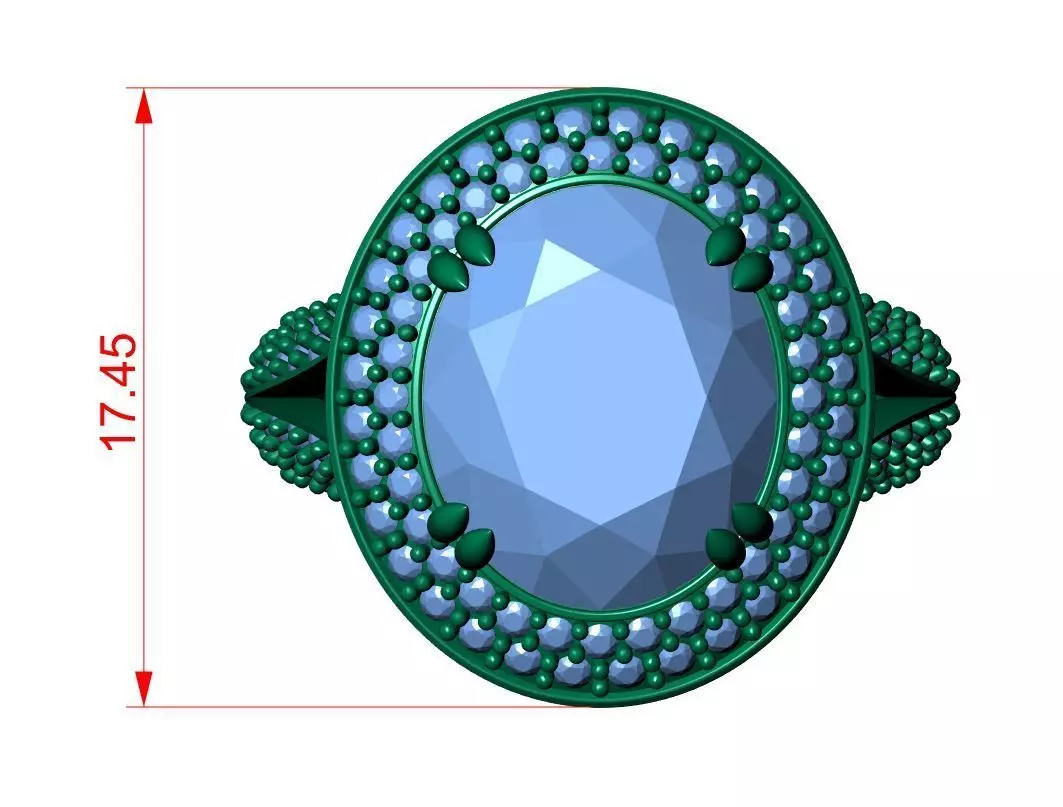 Oval Engagement Ring 3D print model_7