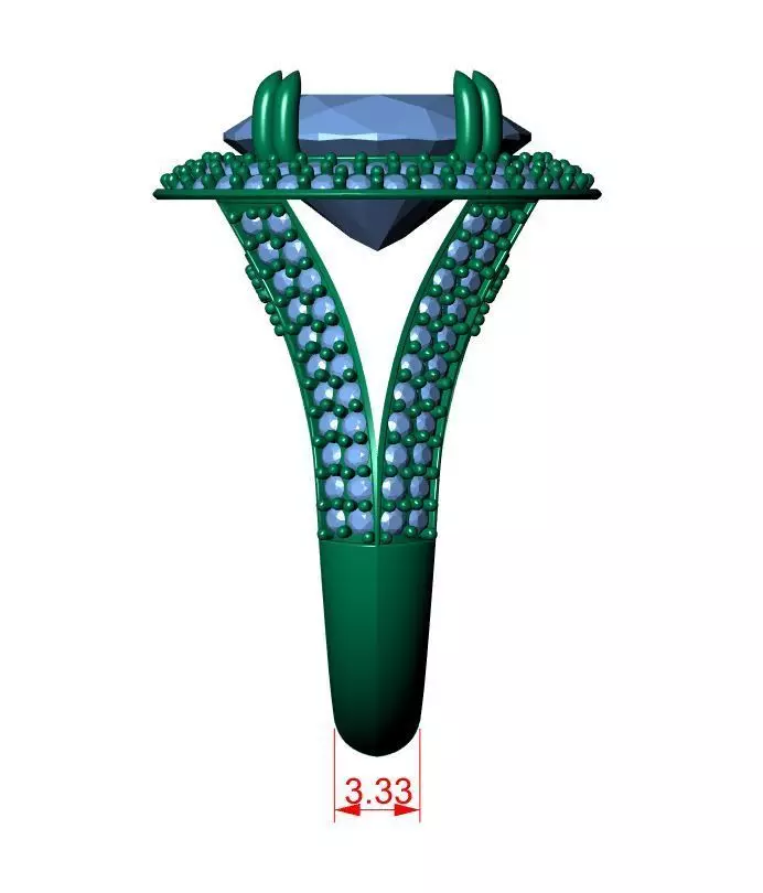 Oval Engagement Ring 3D print model_10