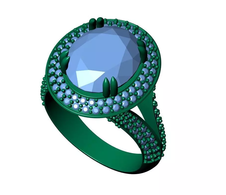 Oval Engagement Ring 3D print model_12