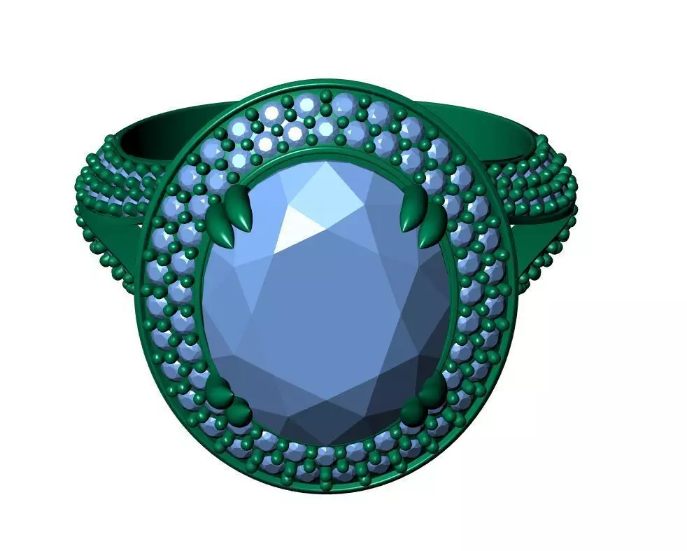 Oval Engagement Ring 3D print model_9