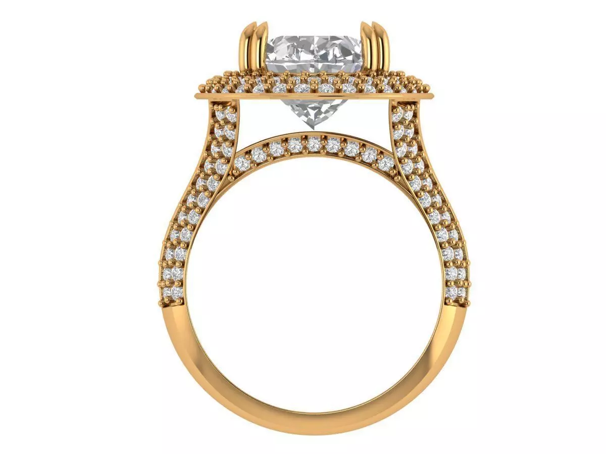 Oval Engagement Ring 3D print model_5