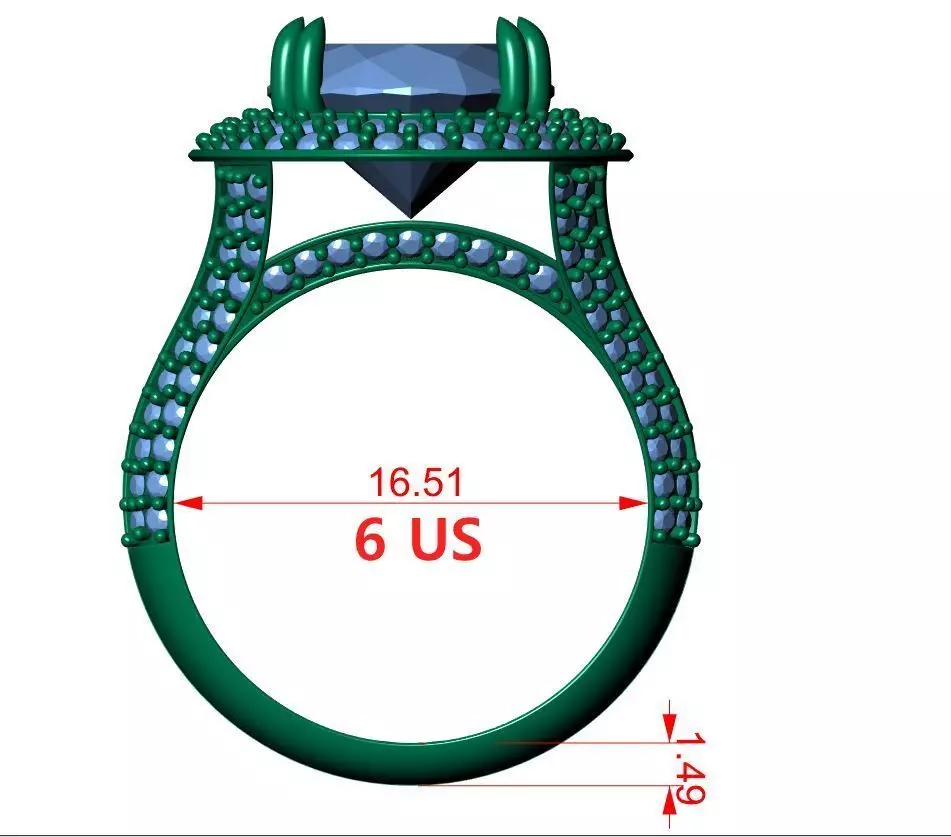 Oval Engagement Ring 3D print model_13