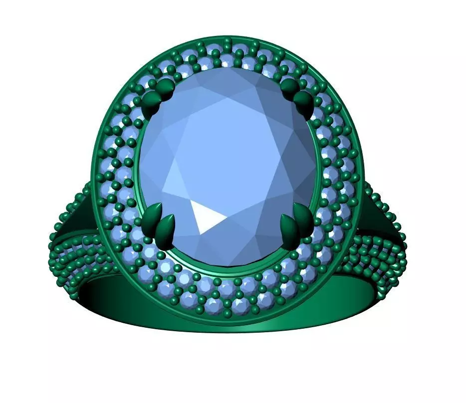 Oval Engagement Ring 3D print model_11