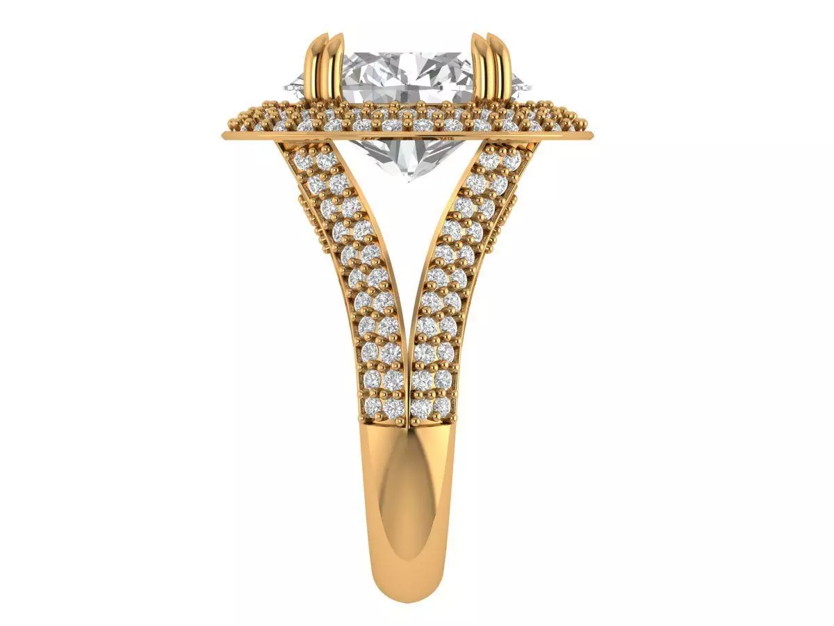 Oval Engagement Ring 3D print model_3