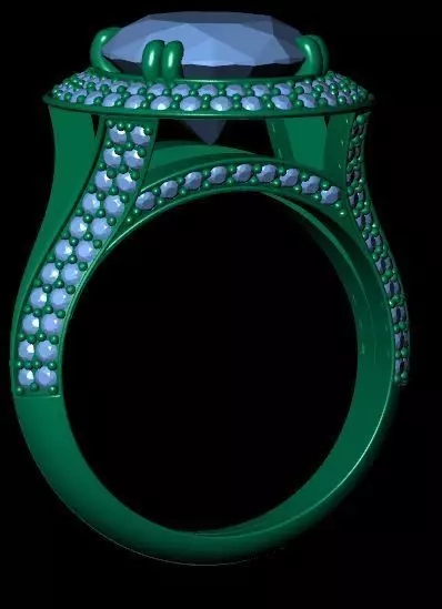 Oval Engagement Ring 3D print model_15