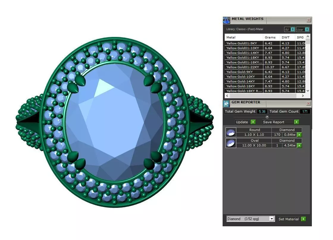 Oval Engagement Ring 3D print model_6