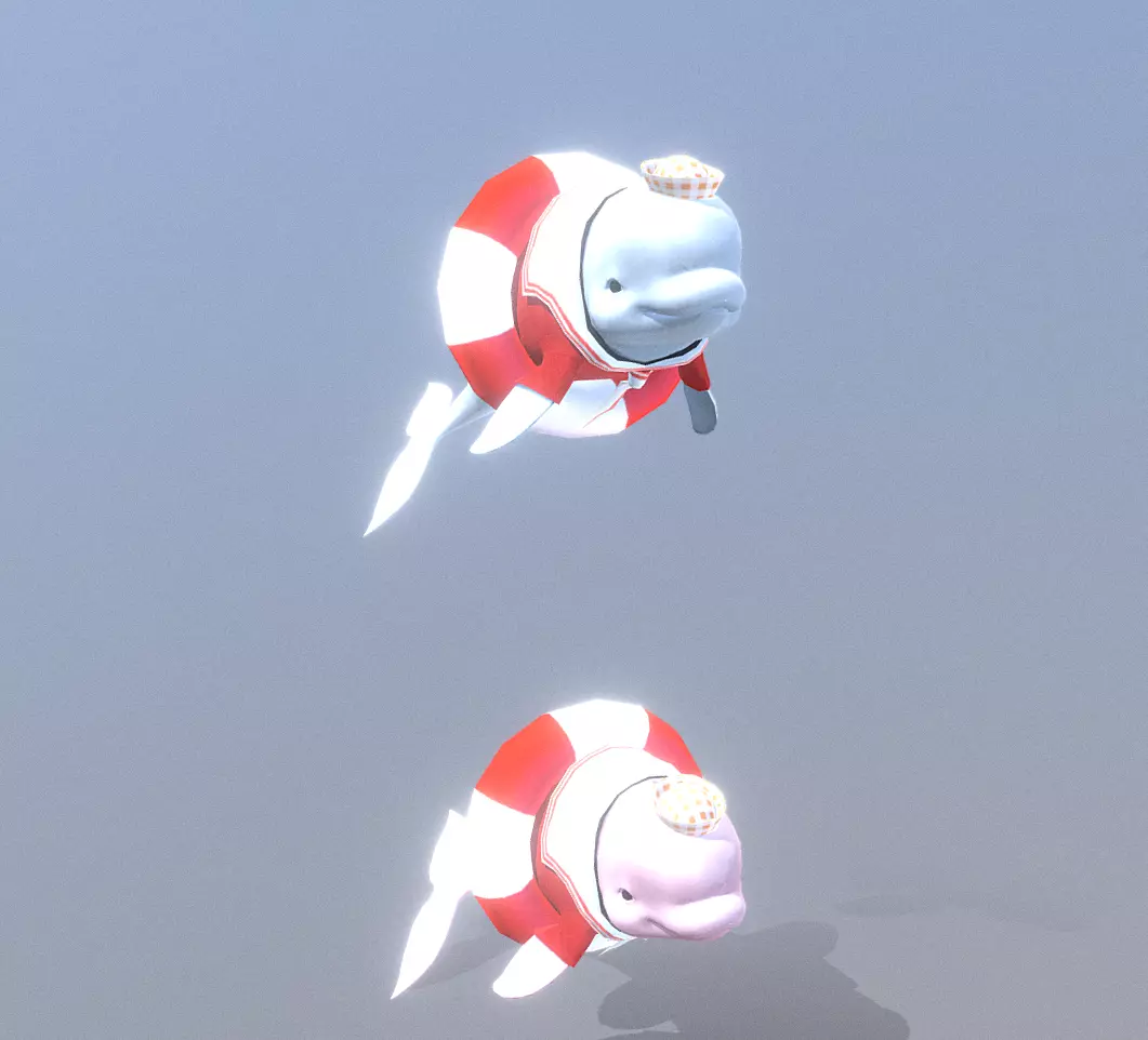 Baby DOLPHIN Greeting Spinning fbx png animated 3D model_2