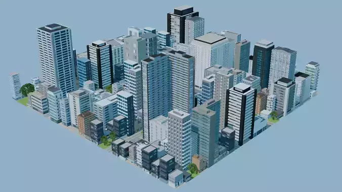 City Downtown Skyscraper Street 02 - DAY