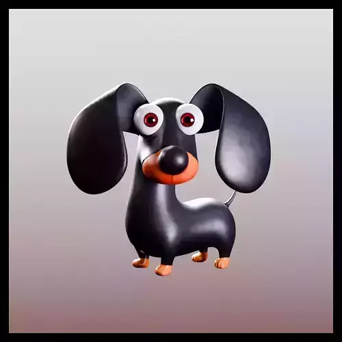 Stylized Cartoon Dachshund Dog