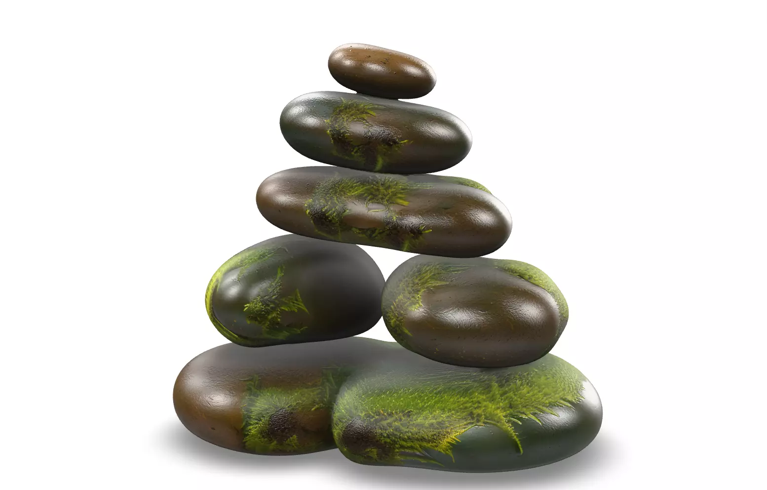 Mossy Rock Pack Vol 4 6 Realistic Forest Rocks and Stones Low-poly 3D model_27