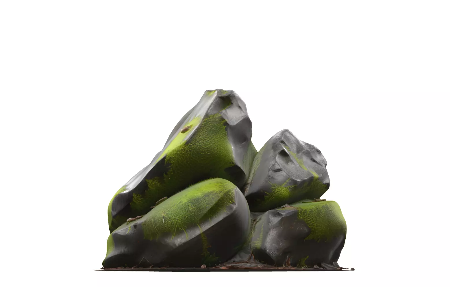 Mossy Rock Pack Vol 4 6 Realistic Forest Rocks and Stones Low-poly 3D model_8