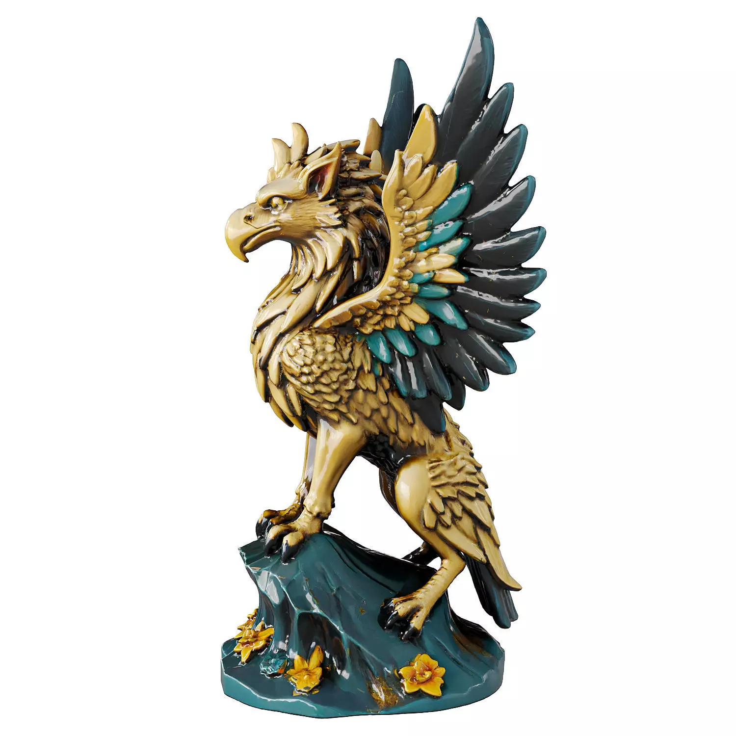 griffin majesty 4 statue 3D model_2
