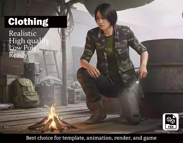 Tactical Military Outfit - Camo Jacket with Gear