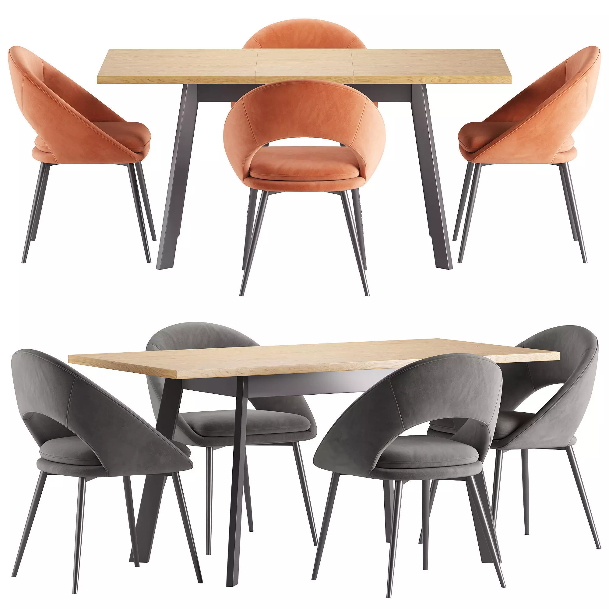 Avery Chair and Avalon Table 3D model_5