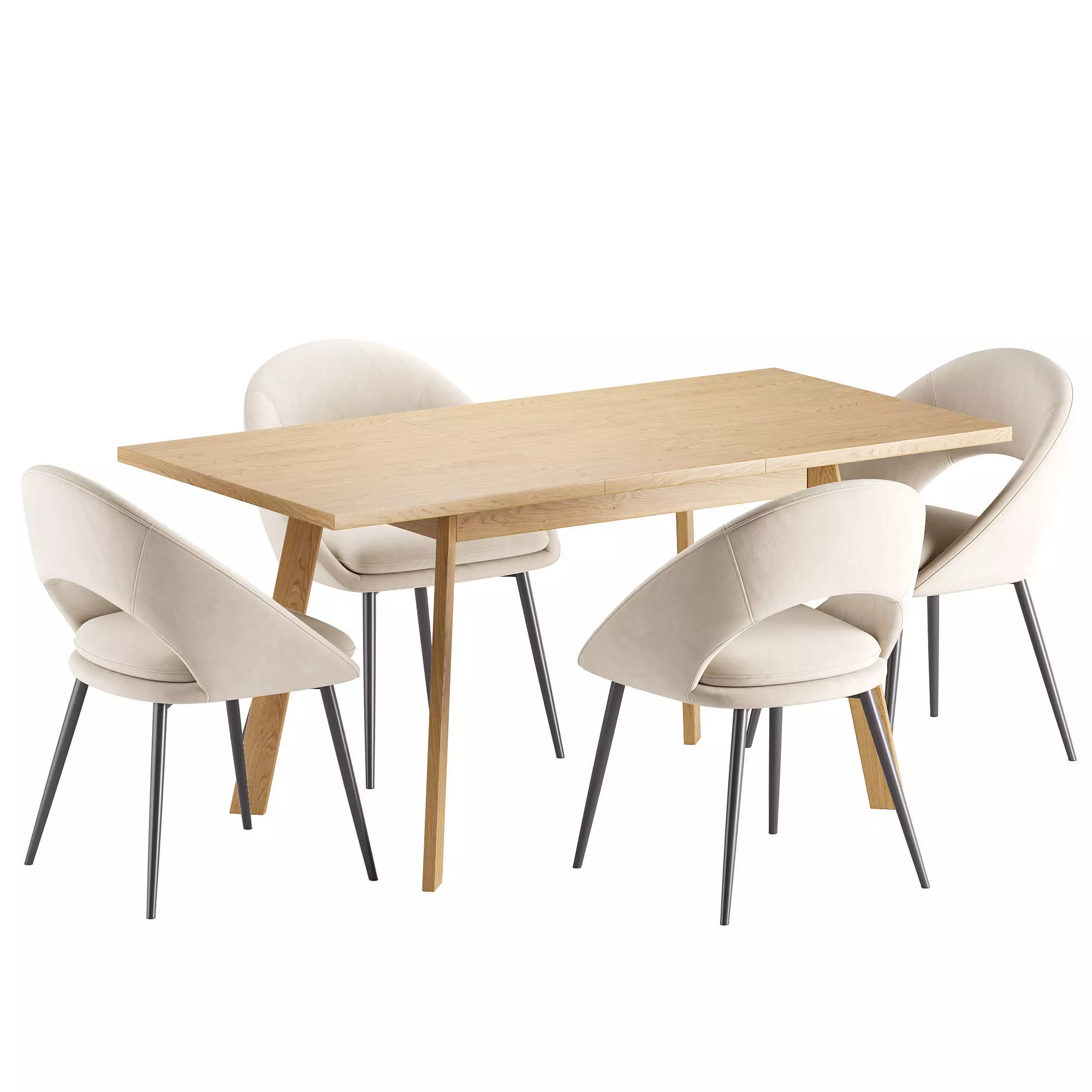 Avery Chair and Avalon Table 3D model_3