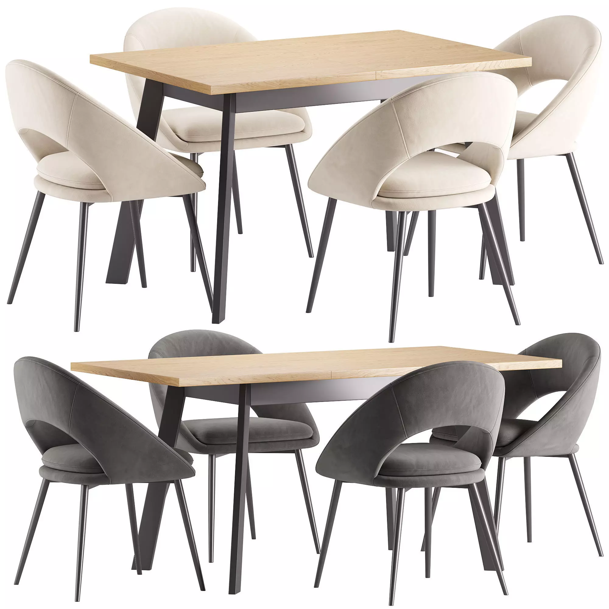 Avery Chair and Avalon Table 3D model_0