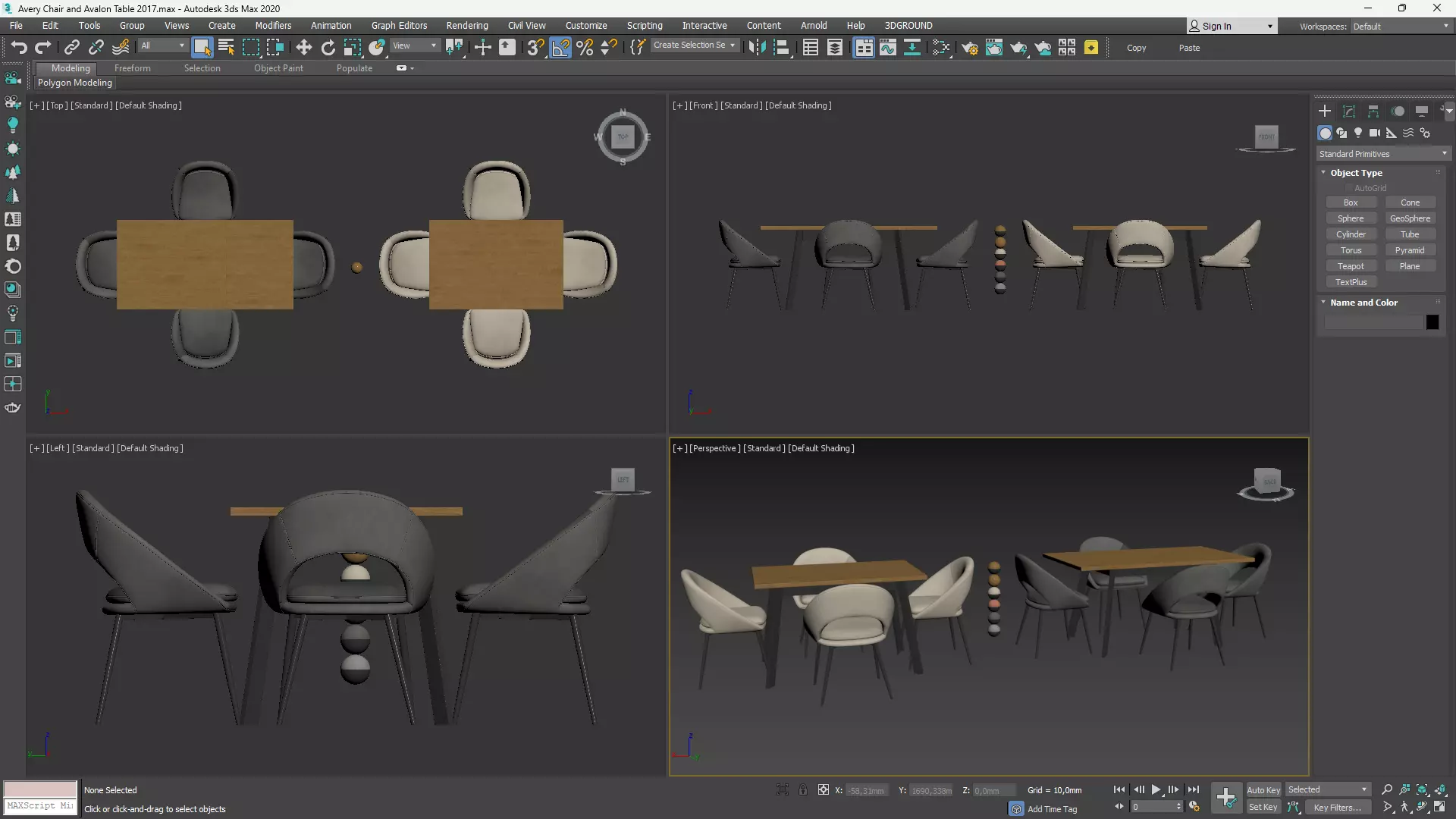 Avery Chair and Avalon Table 3D model_7