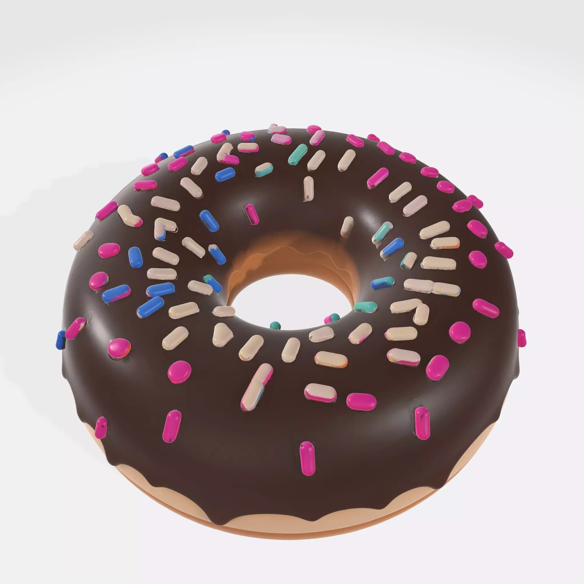 Donut 1 Low-poly 3D model_0
