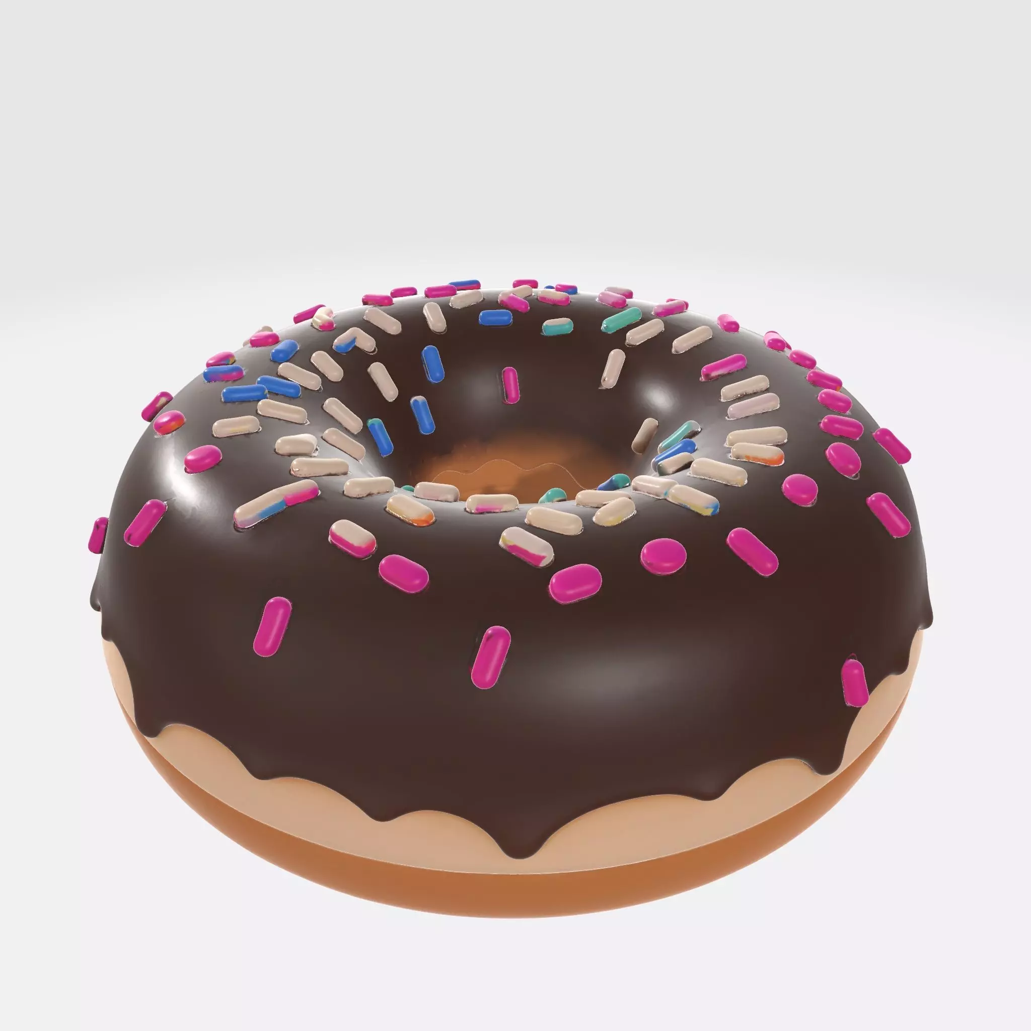 Donut 1 Low-poly 3D model_1
