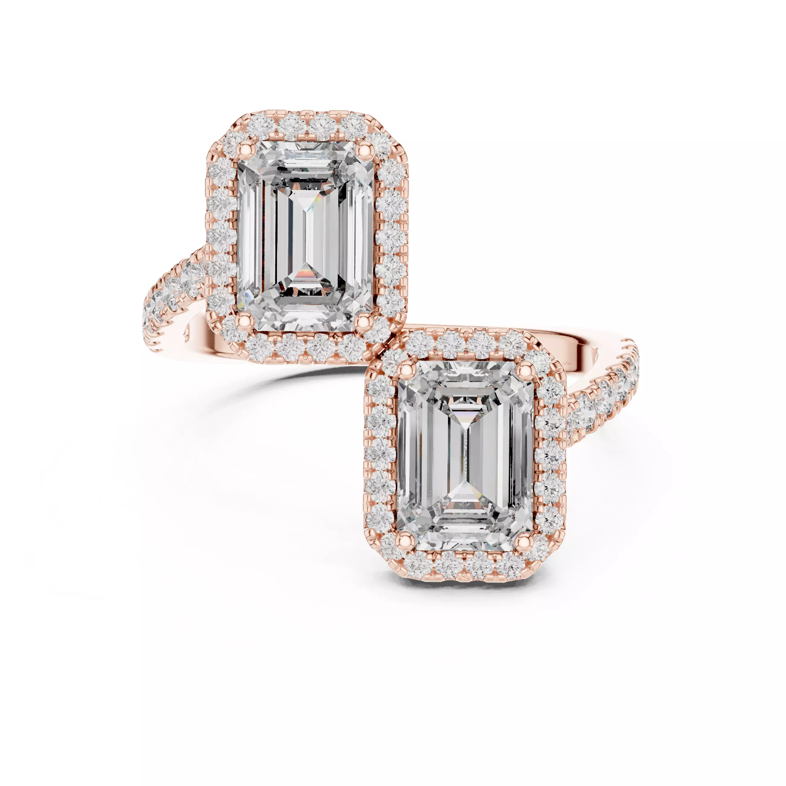 Emerald Diamond Solitaire Ring 3D print model