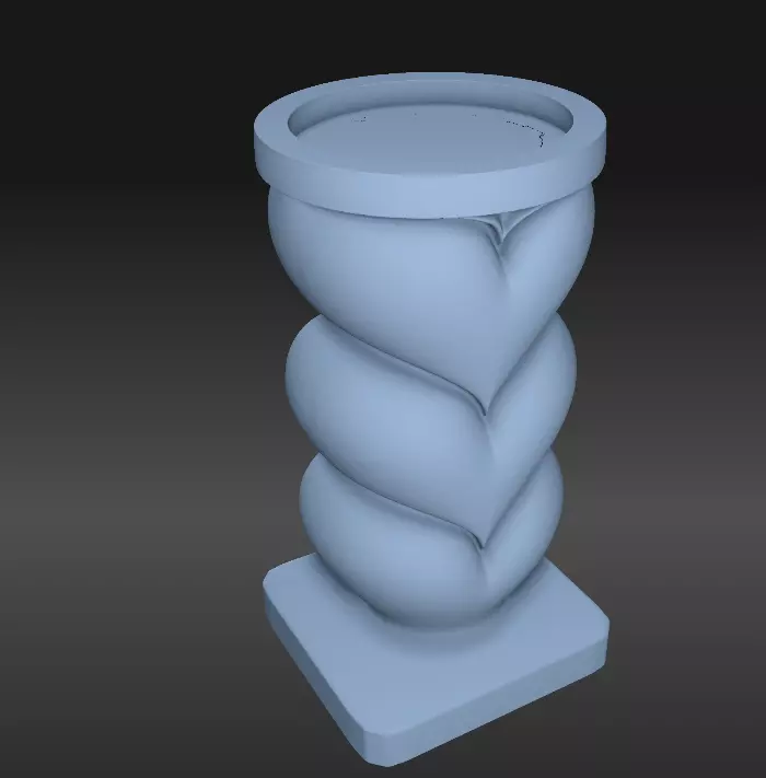 Mustard  Heart Candle Holder 3D print model_2