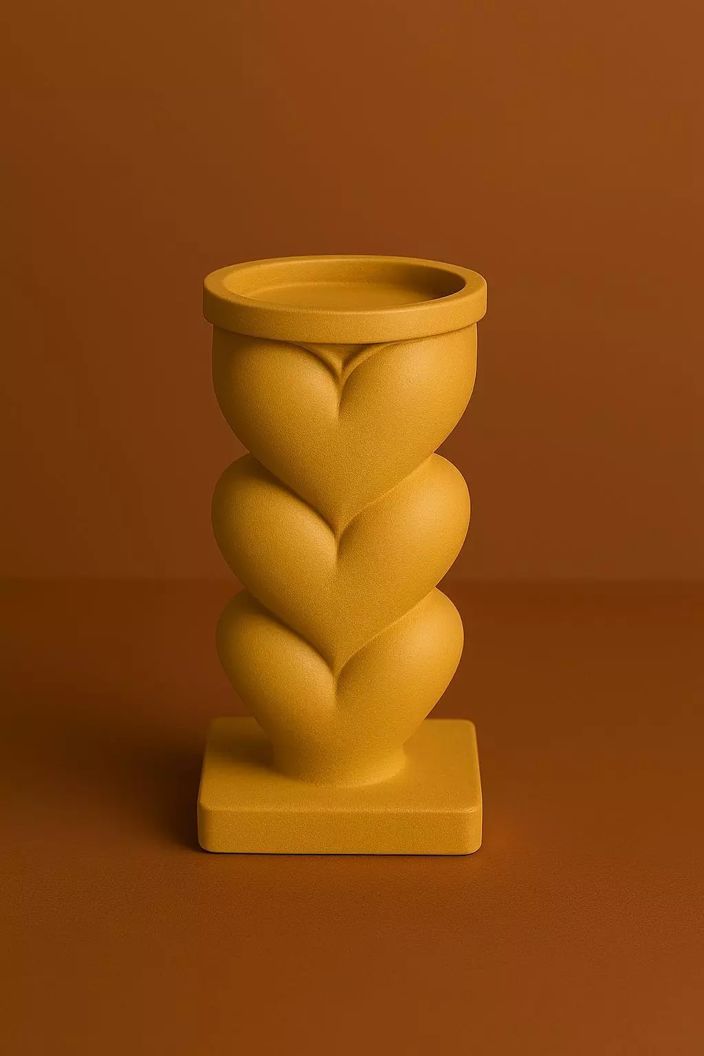 Mustard  Heart Candle Holder 3D print model_1
