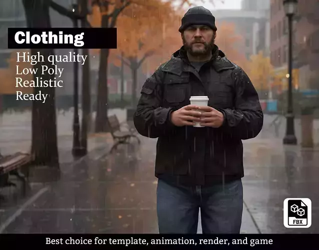 Realistic Urban Winter Outfit for Male Character