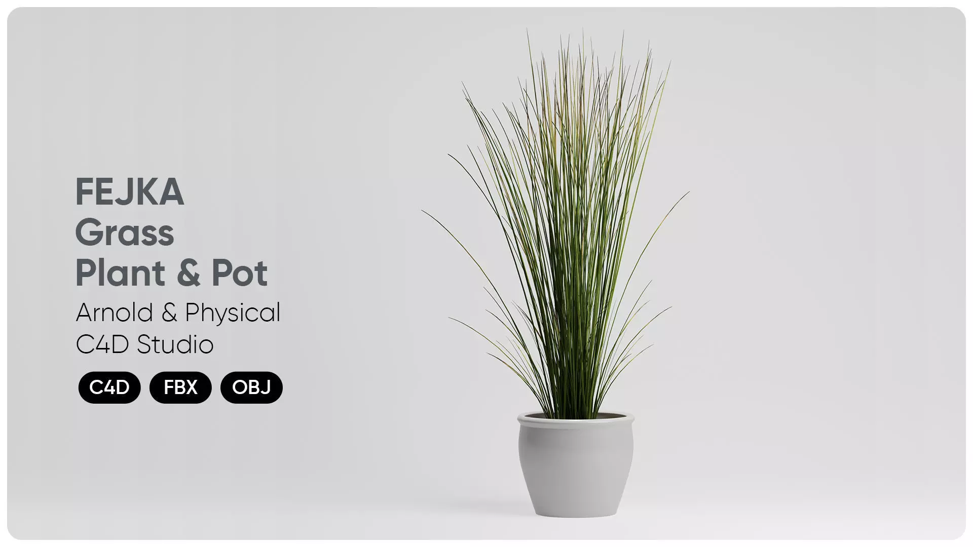  FEJKA Tall Grass Plant with Pot 3D Model 3D model_0