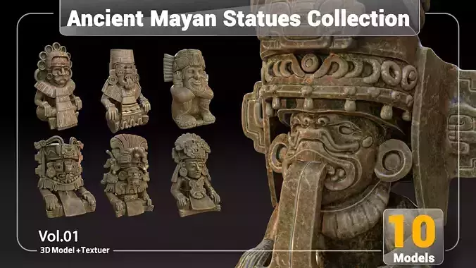 Ancient Mayan Statues Collection