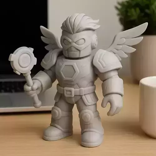 Roblox-Inspired Winged Warrior