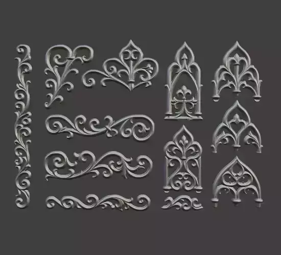 GOTHIC IRONWORK BOOK OR WALL DECOR SET