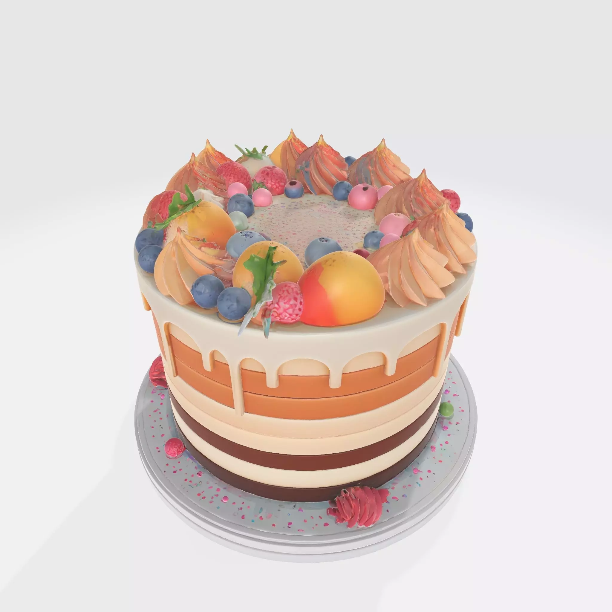 Cake 3 Low-poly 3D model_2