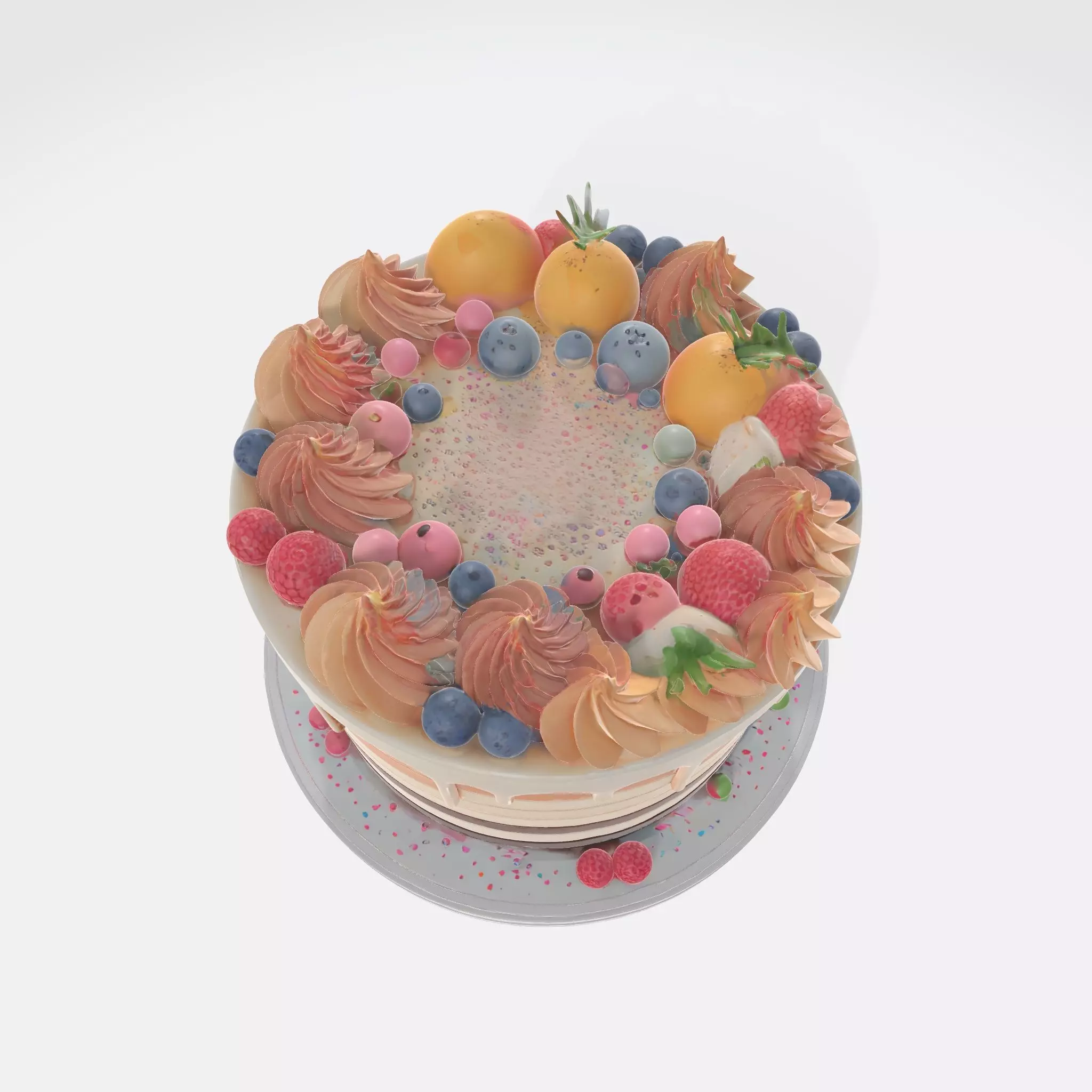 Cake 3 Low-poly 3D model_1