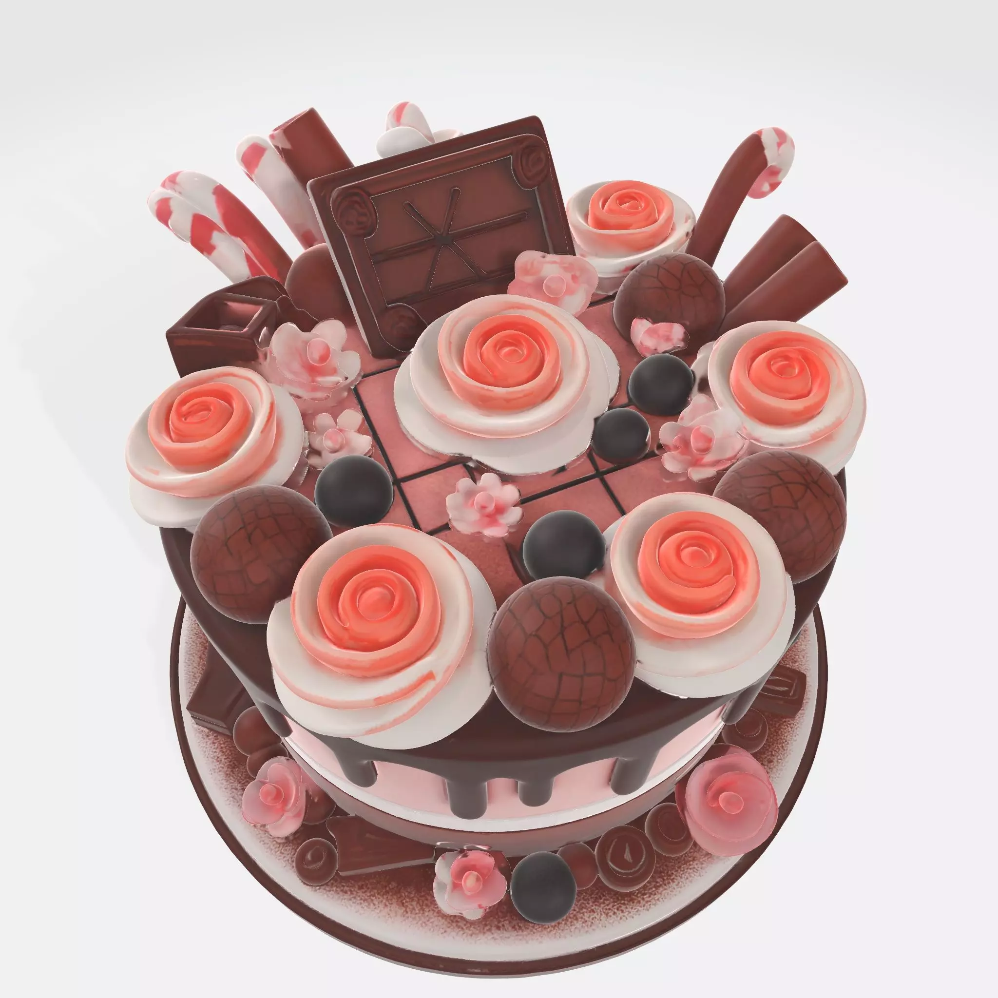 Cake 2 Low-poly 3D model_1