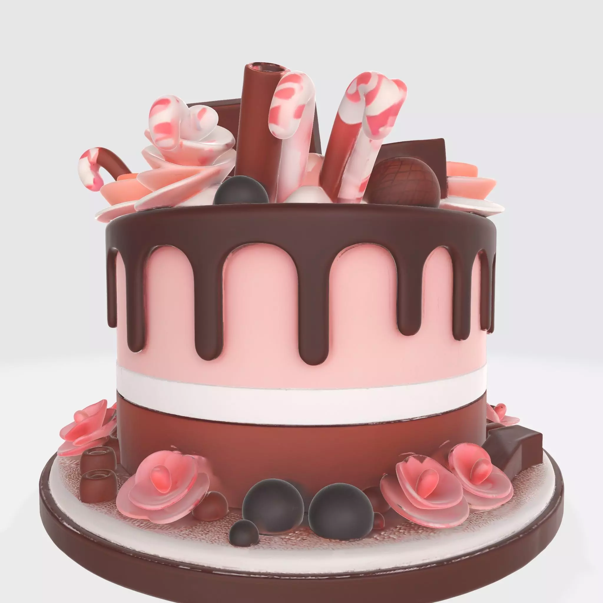 Cake 2 Low-poly 3D model_2