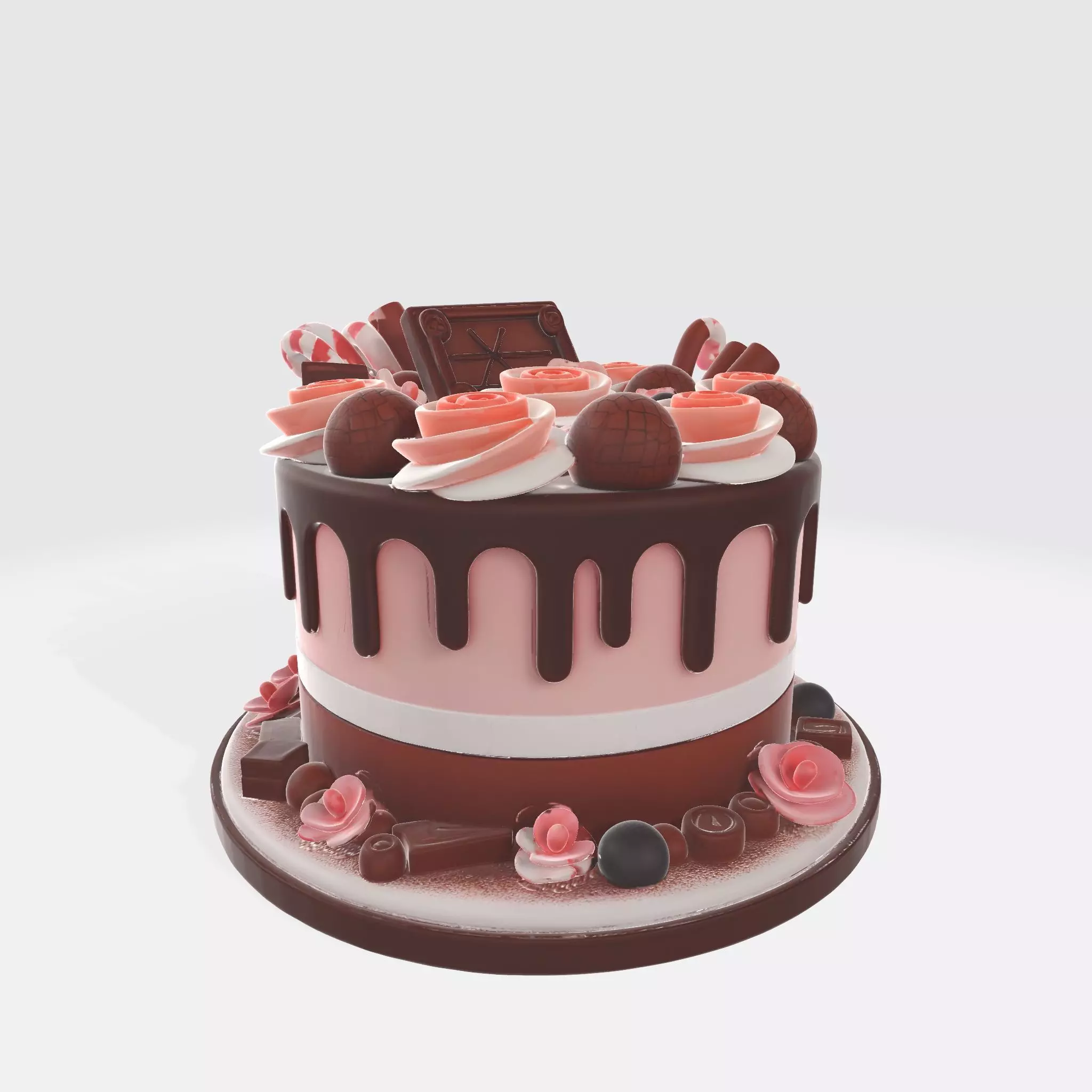 Cake 2 Low-poly 3D model_0