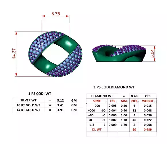 Cuban Chain 14 mm 3D print model