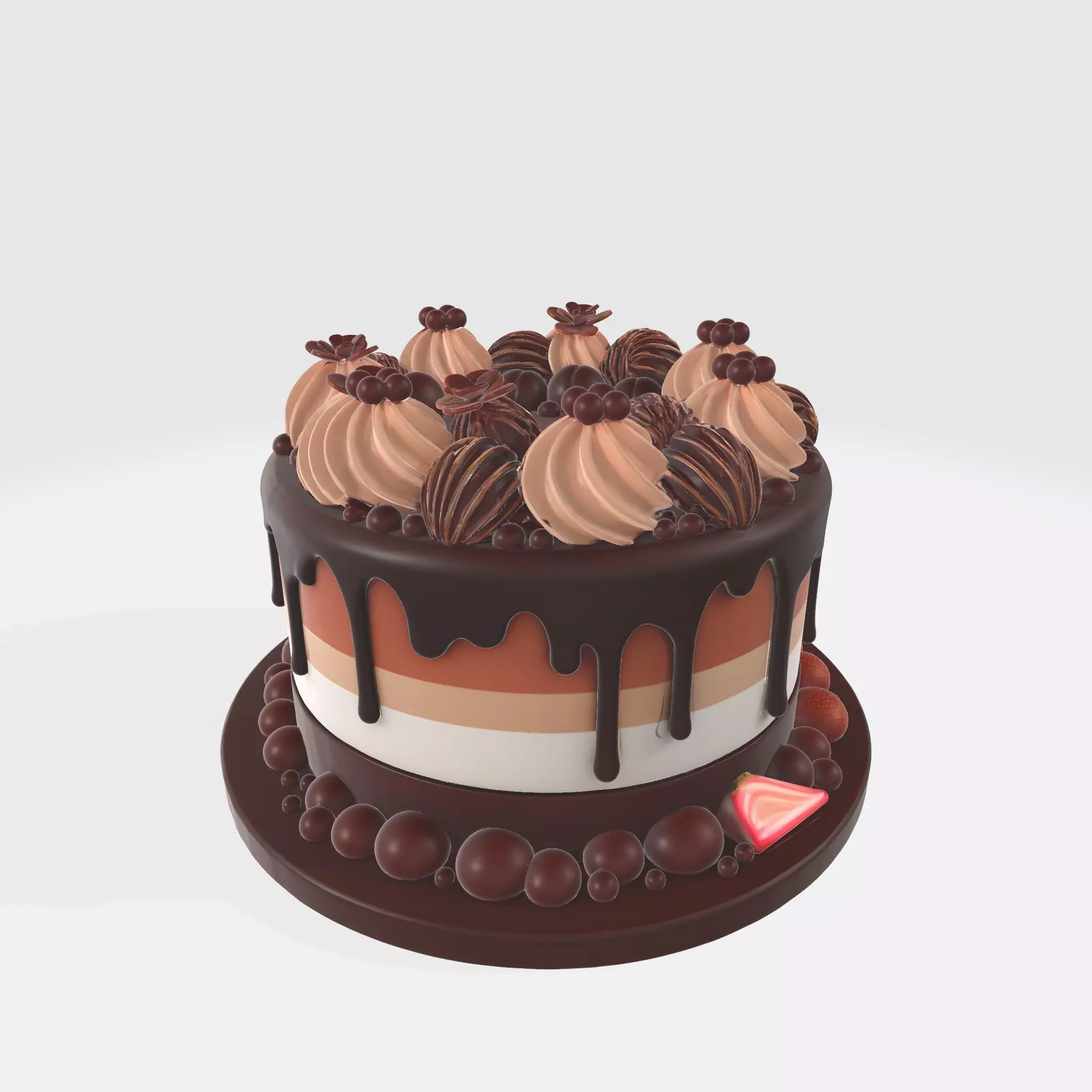 Cake 1 Low-poly 3D model_1