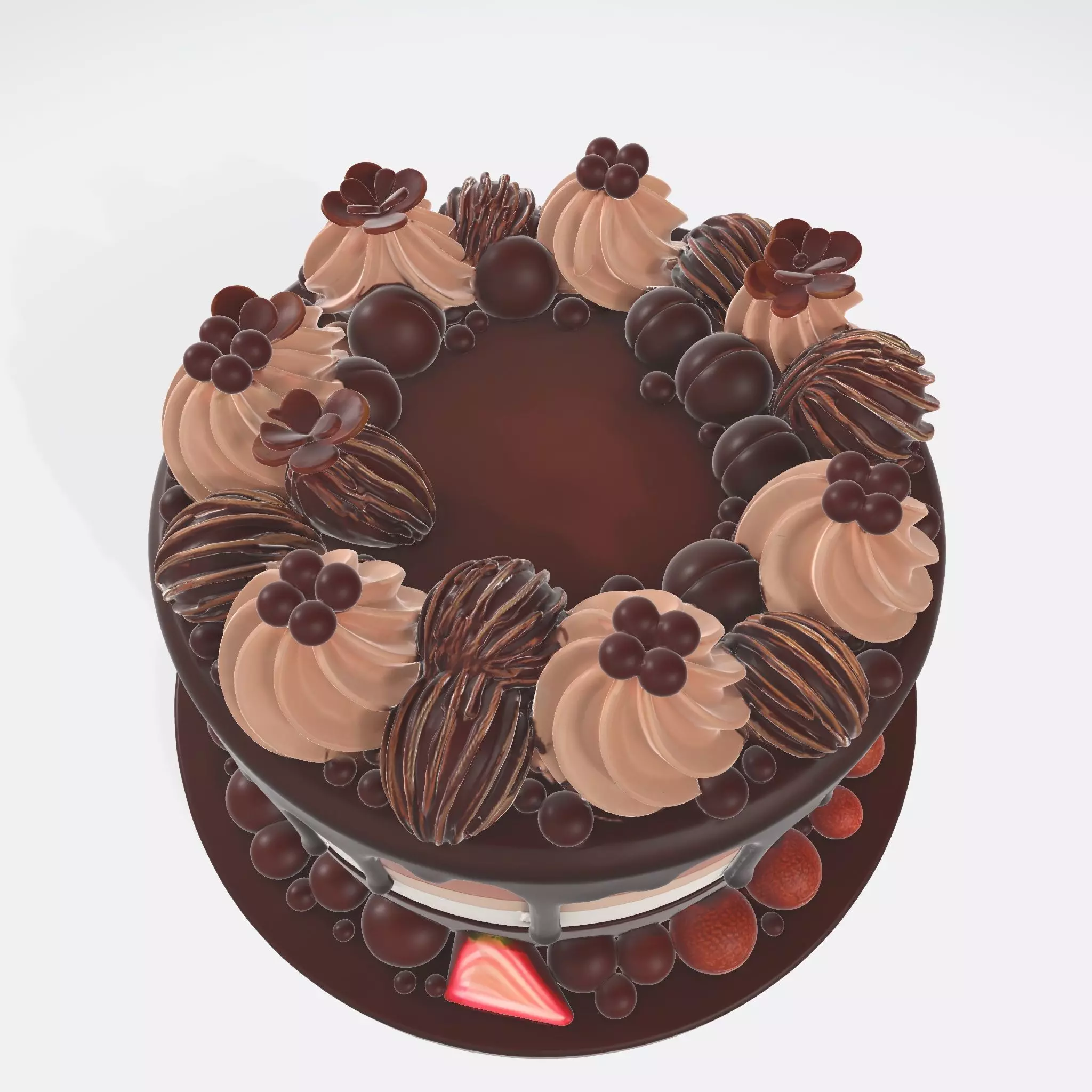 Cake 1 Low-poly 3D model_0