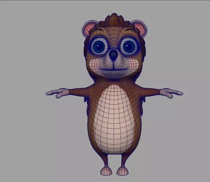  3D Toon Hedgehog Model Stylized Character Design Low-poly 3D model_2