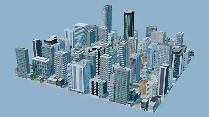 City Downtown Skyscraper Street 03 - DAY