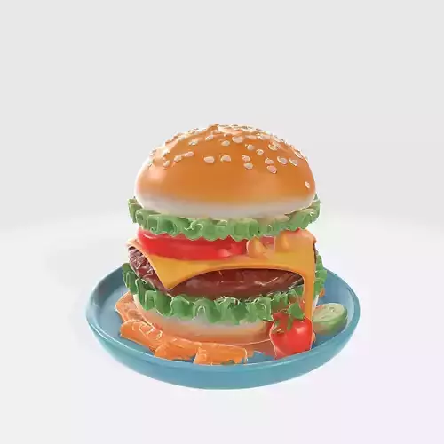 Burger in Plate1