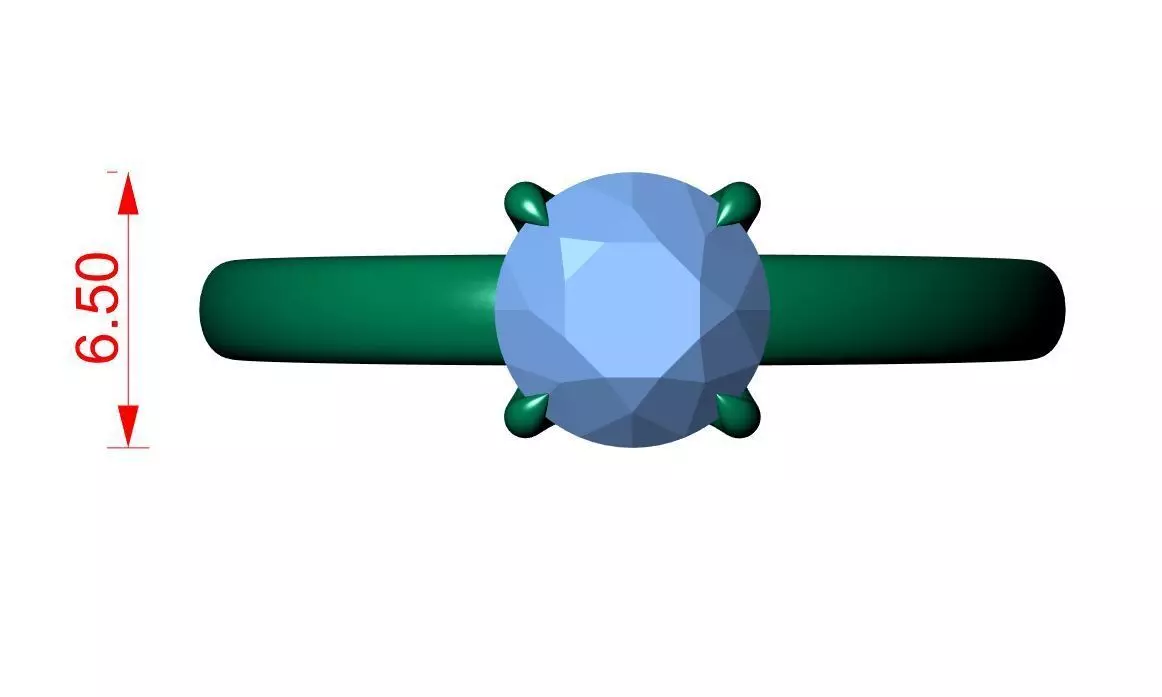 Round Solitaire Ring 3D print model_9