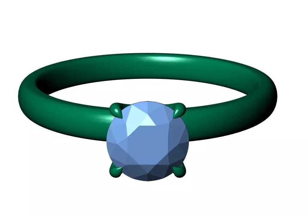 Round Solitaire Ring 3D print model_11