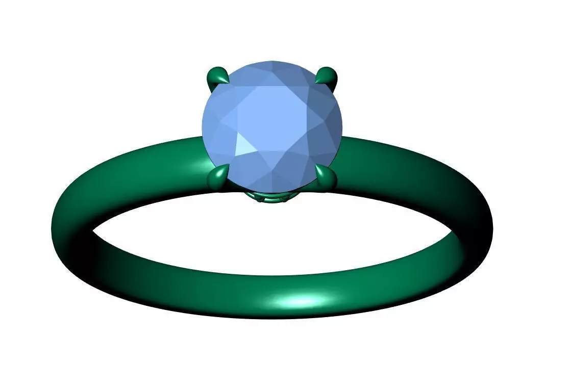 Round Solitaire Ring 3D print model_12