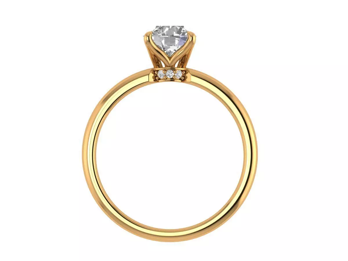 Round Solitaire Ring 3D print model_5