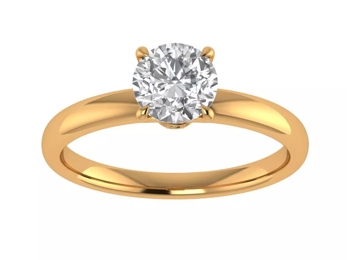 Round Solitaire Ring 3D print model_4