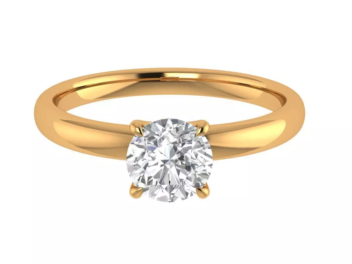 Round Solitaire Ring 3D print model_0