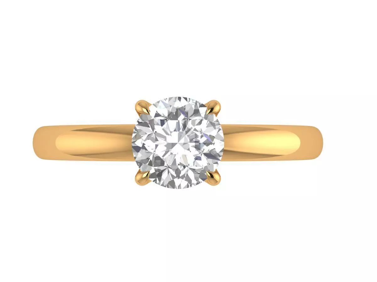 Round Solitaire Ring 3D print model_1