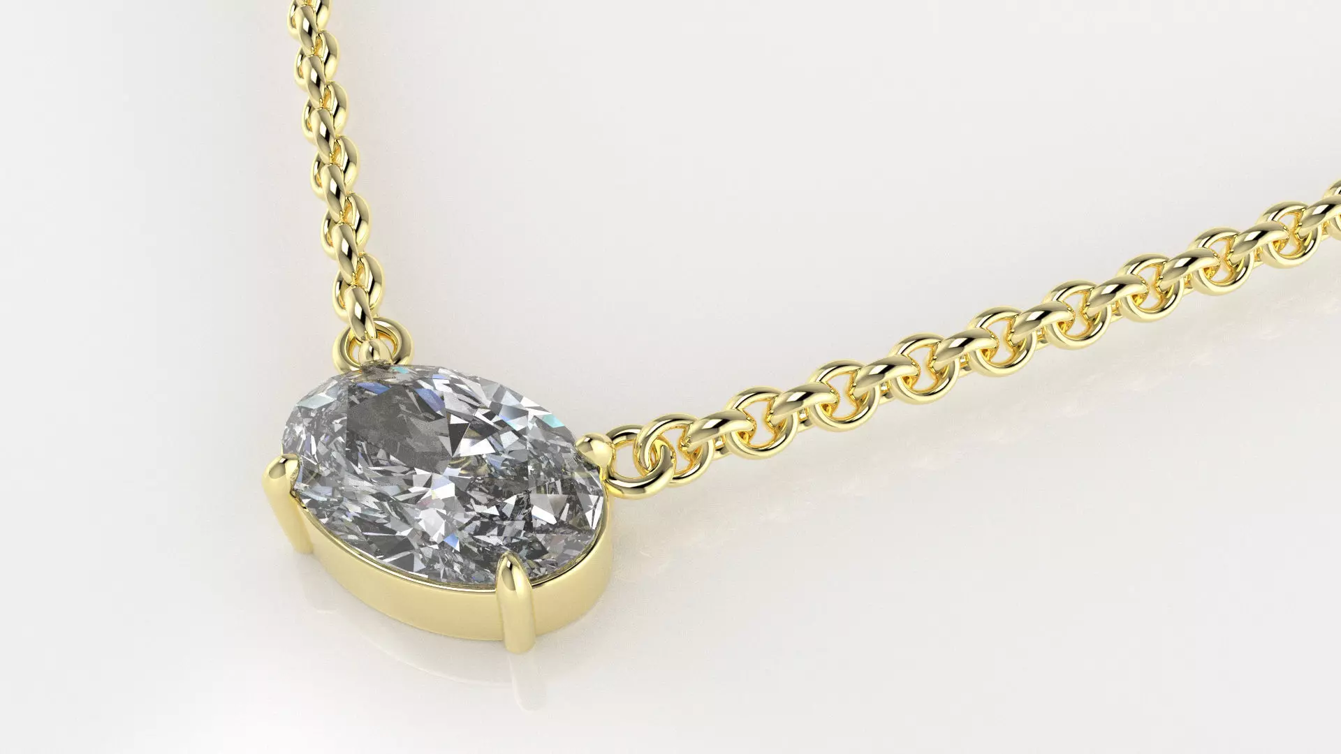 Oval Necklace 3D model_2